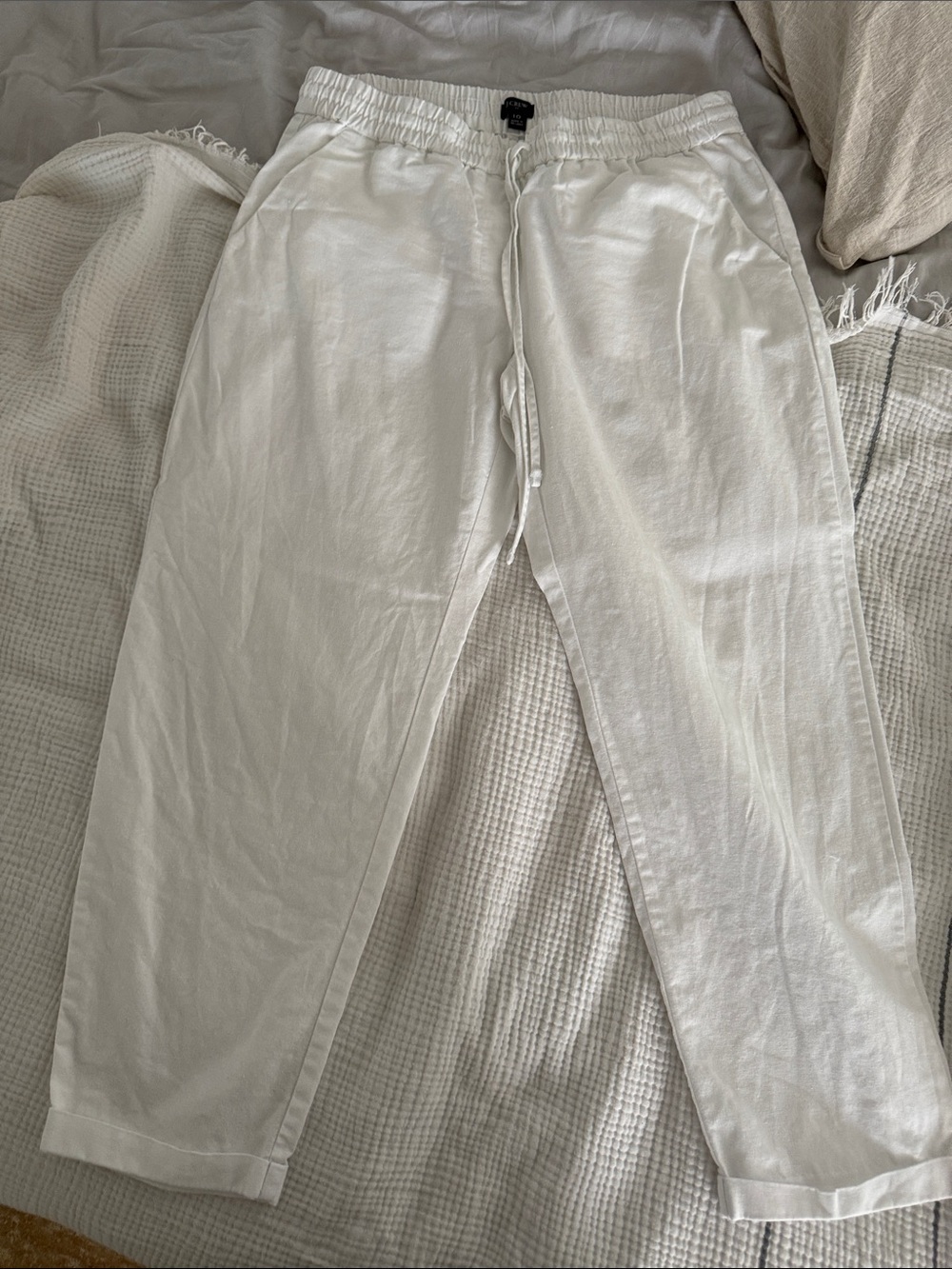 J. Crew White Drawstring Joggers